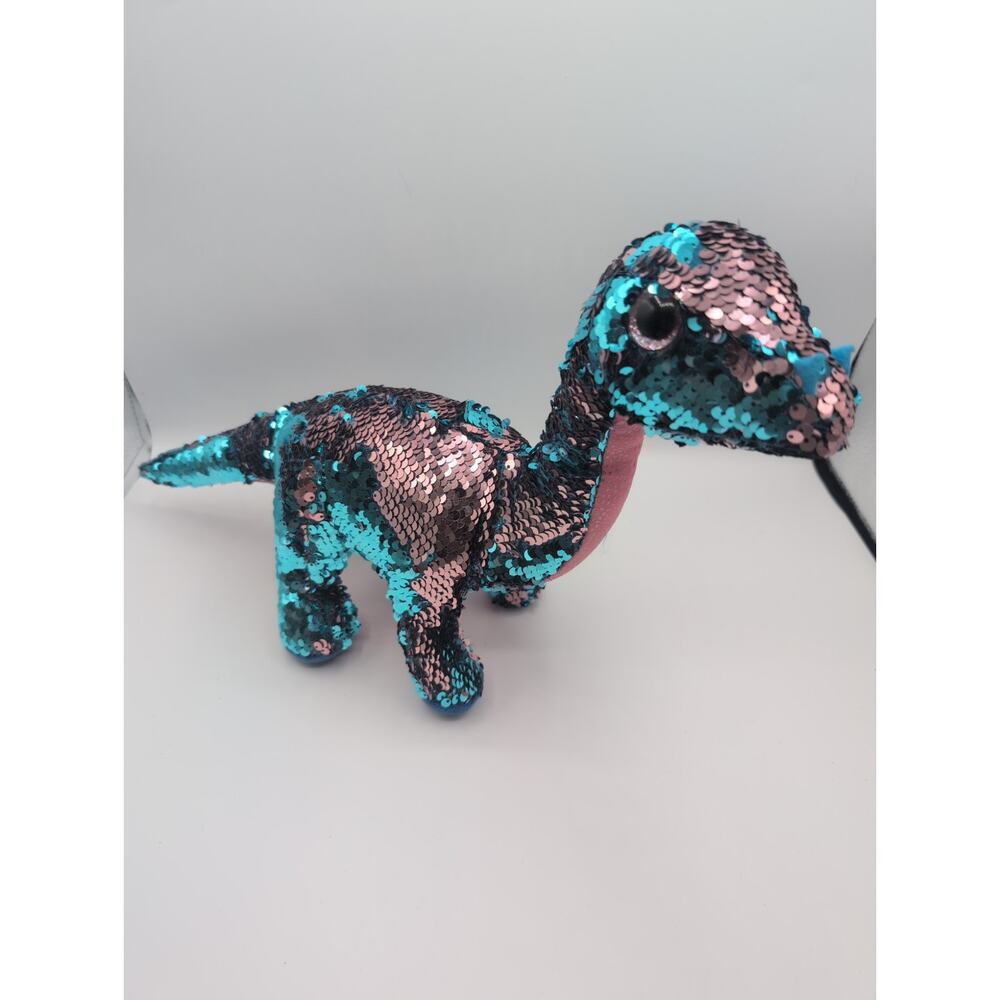 Ty Flippable Tremor the Aqua/Pink Sequin Dinosaur